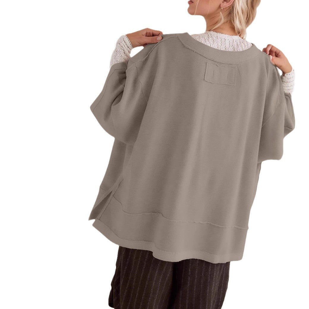Damen oversized Sweatshirt mit fließendem Schnitt R&B
