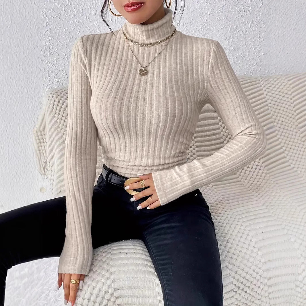 Damen Elegantes und bequemes langsames Stehkragenoberteil R&B