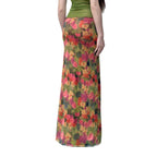 Damen Maxi-Rock mit floralem Chiffon-Design und seitlichem Schlitz R&B