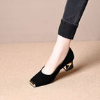 Damen elegante Pumps mit modischem Metall-Highlight und komfortablem Absatz R&B