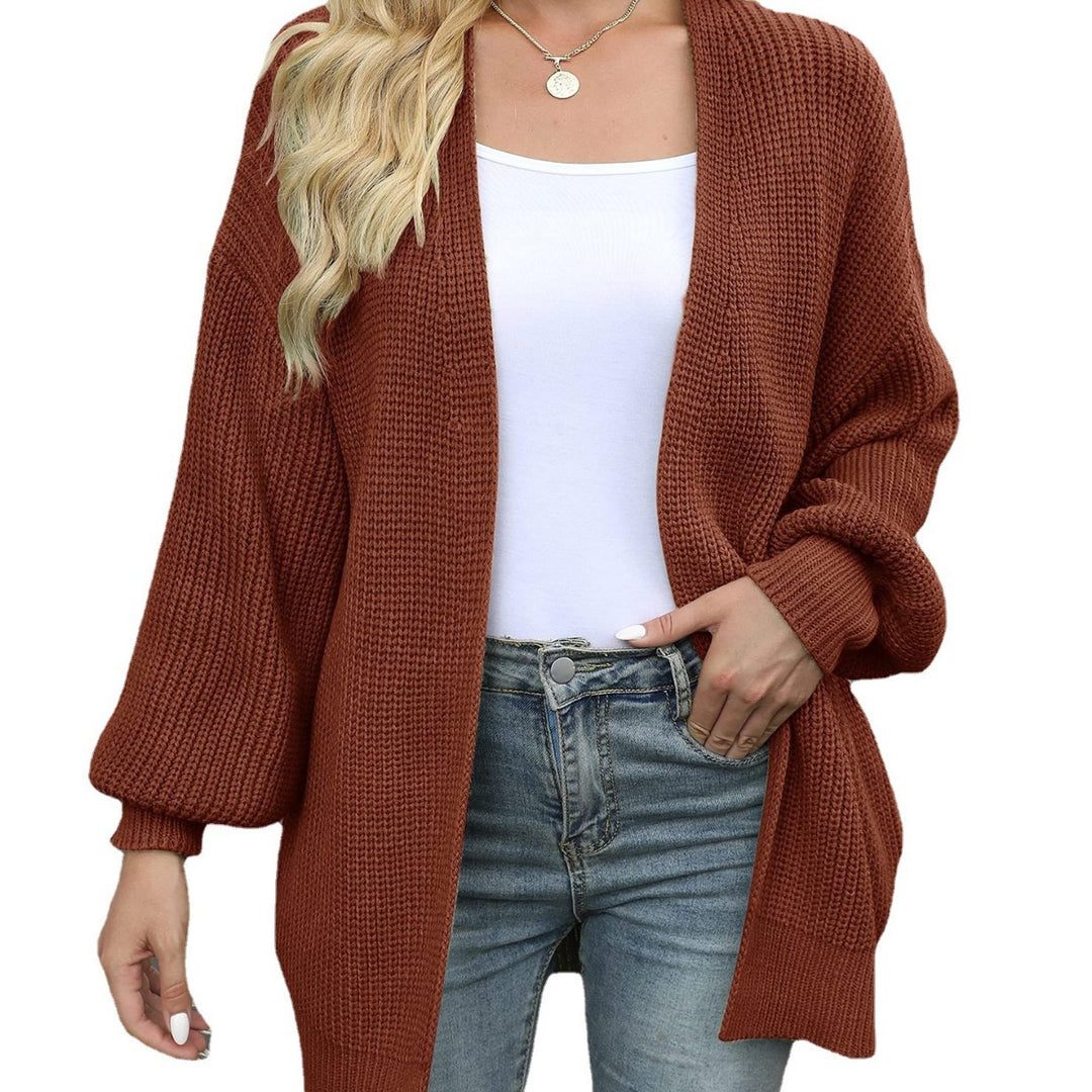 Damen Grob gestrickter Cardigan mit überschnittenen Schultern R&B