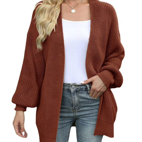 Damen Grob gestrickter Cardigan mit überschnittenen Schultern R&B