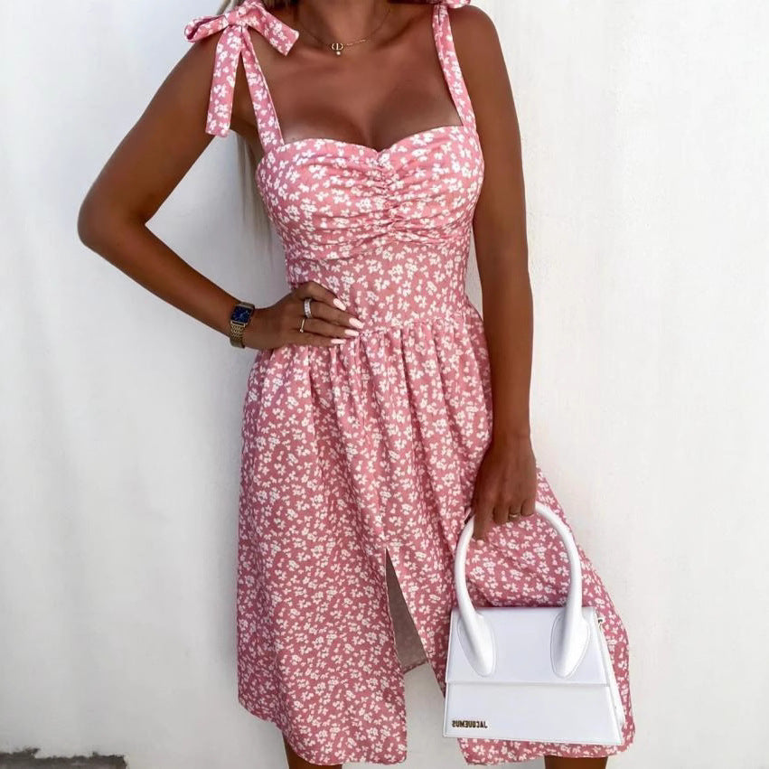 Damen Sommerliches Kleid mit wärmenden Trägern und Blumenmuster R&B