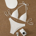 Damen Triangel-Bikini mit feiner Ripptextur und verspieltem Schmuckdetail R&B