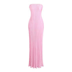 Damen figurbetontes Strapless-Kleid mit floralen Elementen R&B