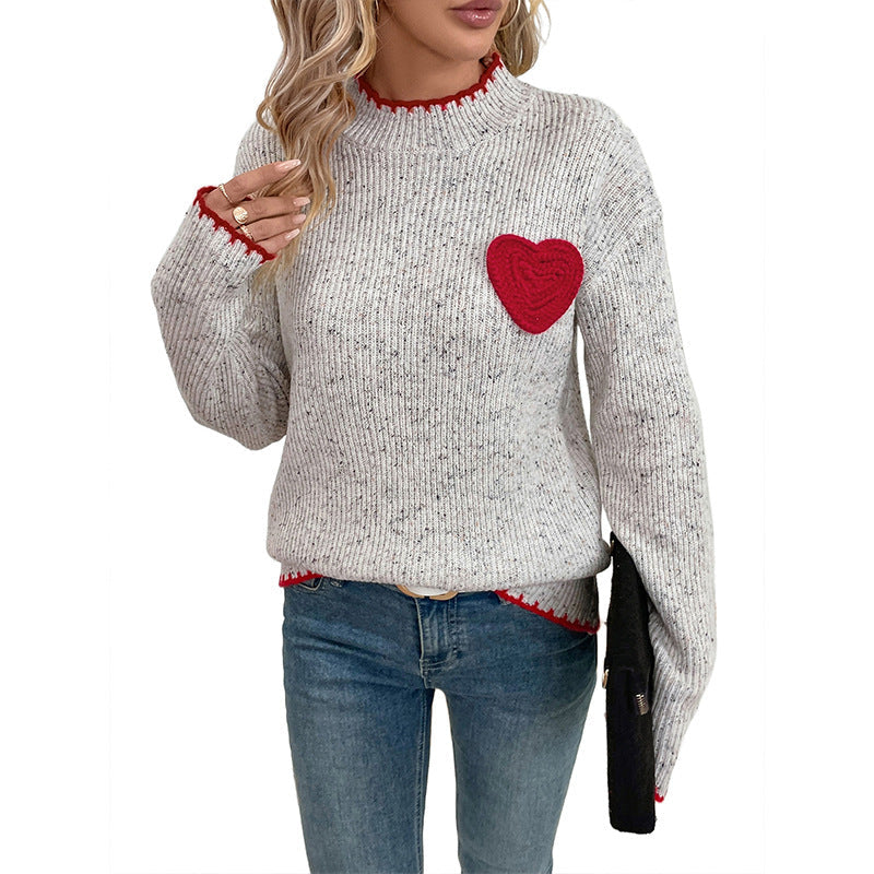 Damen Pullover mit Herzapplikation R&B