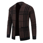 Herren Strickjacke mit modernem Karomuster und praktischem Reißverschluss R&B