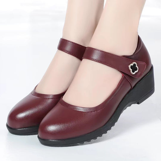 Damen Mary Jane Wedge-Schuhe mit verstellbarem Riemen und eleganter Schnalle R&B