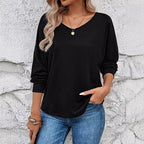 Damen Langarm T-Shirt mit dekorativem Häkelrücken R&B