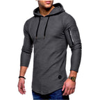Herren langer Kapuzenpulli mit einzigartiger Struktur
