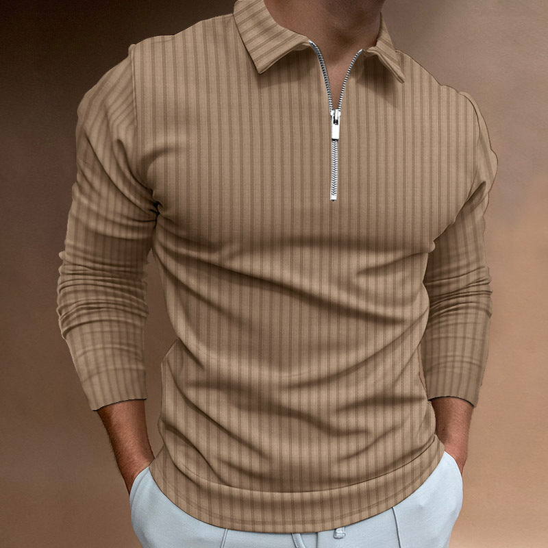 Herren modischer Poloshirt mit Reißverschluss R&B