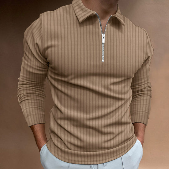 Herren modischer Poloshirt mit Reißverschluss R&B