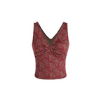 Damen Dekoratives Floral Top mit Raffungen R&B