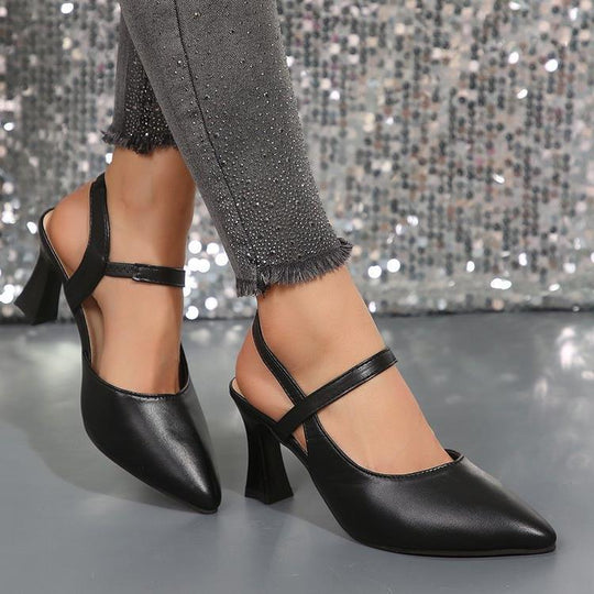 Damen elegante Slingback-Pumps mit modischer Riemchenverzierung R&B