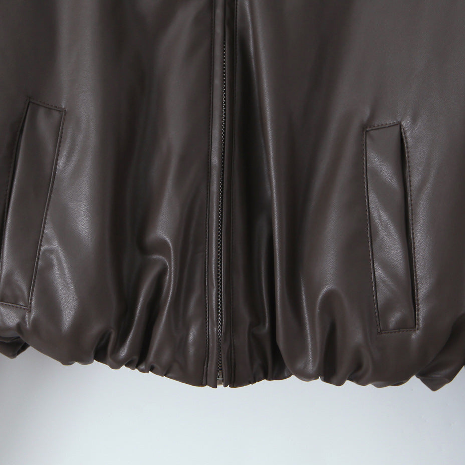 Damen elegante cropped Jacke mit Reißverschluss und Stickkragen R&B