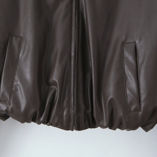 Damen elegante cropped Jacke mit Reißverschluss und Stickkragen R&B