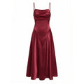Damen Satin Abendkleid mit Drapé-Ausschnitt R&B