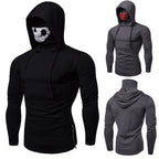 Herren Langarmshirt mit Kapuze und einzigartigem Totenkopfdesign