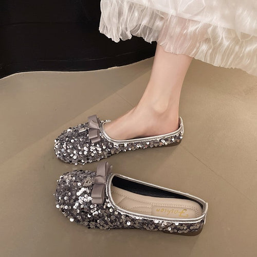 Damen Glitzernde Ballerinas mit Schleifenakzent R&B