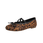 Damen Ballerinas mit verstellbarem Riemendesign und modischem Leopardenmuster R&B