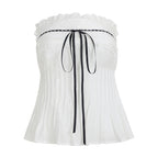 Damen Off-Shoulder Blusenshirt mit Rüschen und BindR&Band R&B