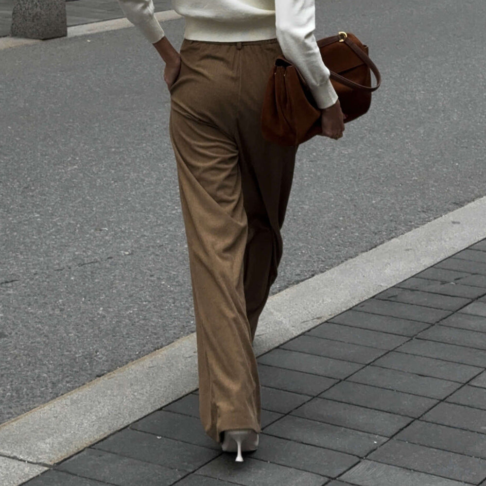 Damen Weite Cordhose mit Falten R&B