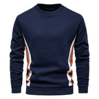 Herren nan Rundhals-Sweatshirt aus Baumwollmix mit seitlicher Kontrastpaspel und schmaler Silhouette R&B