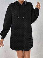 Damen Kapuzenpulloverkleid mit trendy Struktur R&B