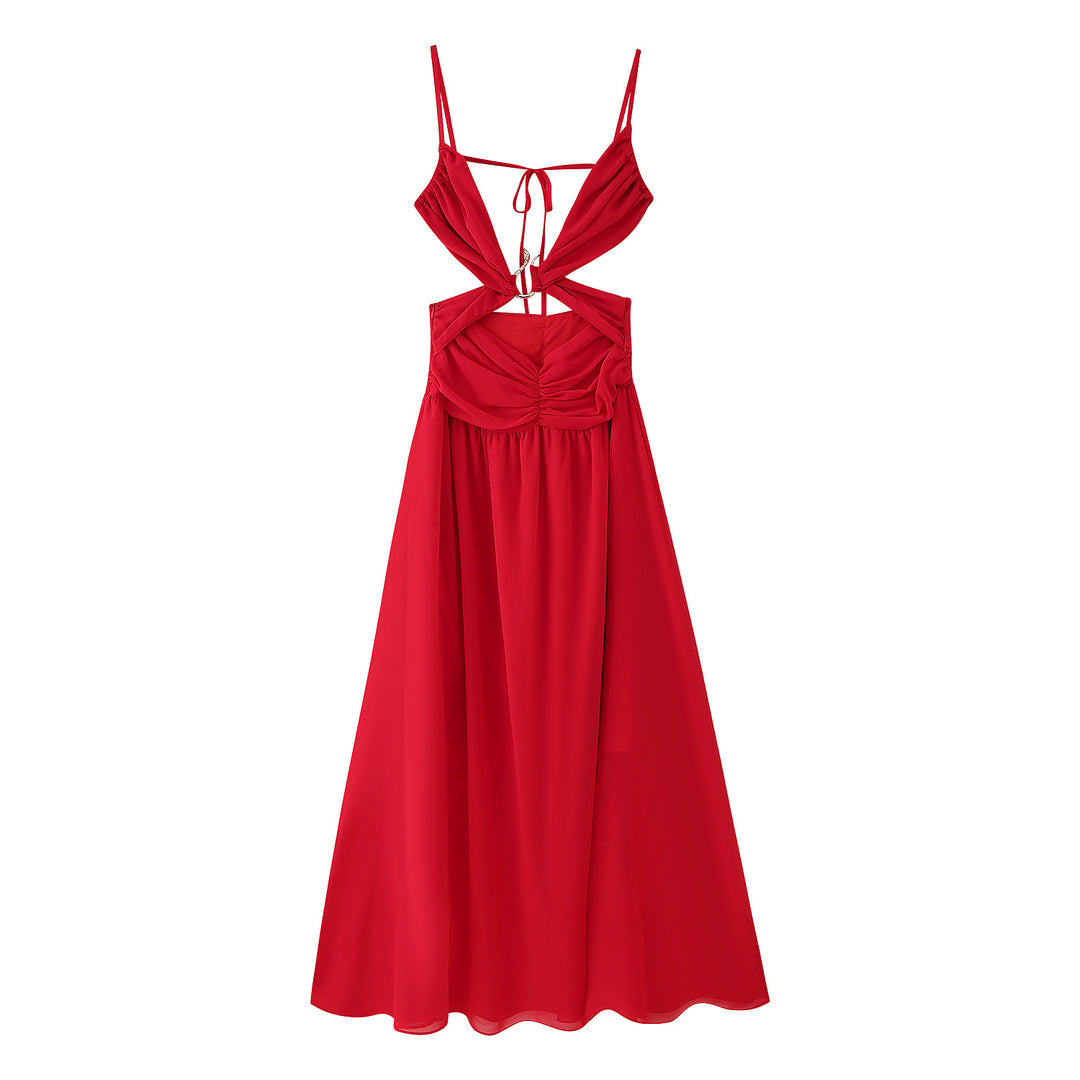 Damen Maxikleid mit verspieltem Rüschendesign und elegantem Rückenausschnitt R&B