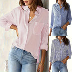 Damen lässige Bluse mit Streifen