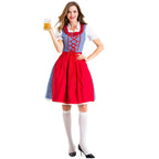 Damen Dirndlkleid mit traditionellen Karomustern und eleganter Schürze R&B