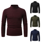 Herren Rollkragenpullover aus hochwertiger Wolle mit feinem Rippmuster