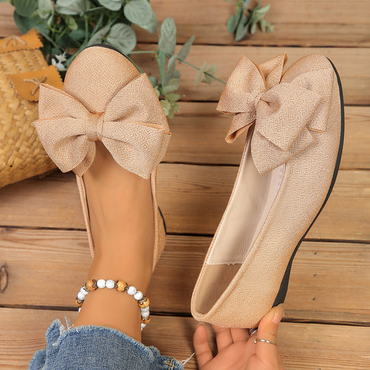 Damen Ballerinas mit stilvollem Schleifenakzent und elastischer Sohle R&B