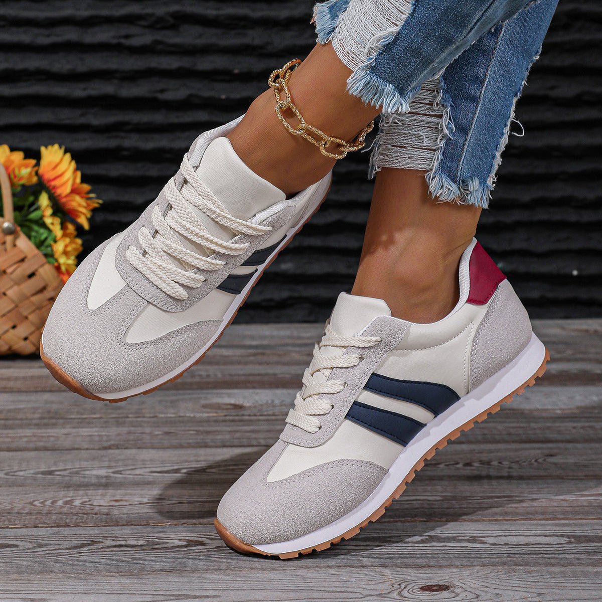 Damen Sportliche Sneakers mit atmungsaktivem Obermaterial und dämpfender Sohle