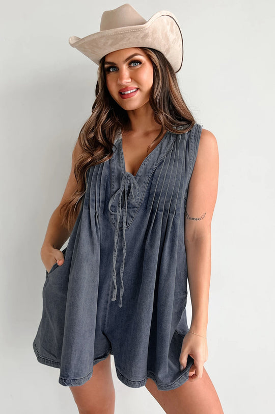 Damen lässiger Jumpsuit mit eleganten Falten und praktischen Taschen R&B