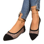 Damen Ballerinas mit transparentem Mesh-Obermaterial und verspieltem Schleifen-Detail R&B