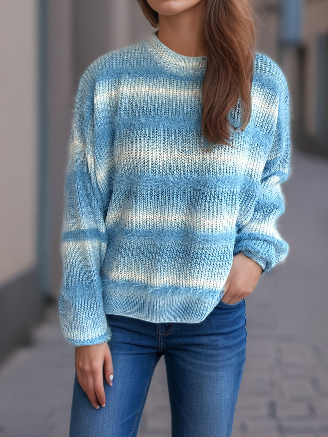Damen kuscheliger Strickpullover mit Flair R&B