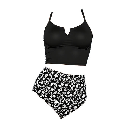 Damen Crop-Top Bikini mit hochgeschnittenem Slip R&B