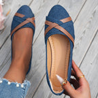 Damen Ballerinas mit modischer Strap-Kombination und elastischer Sohle R&B