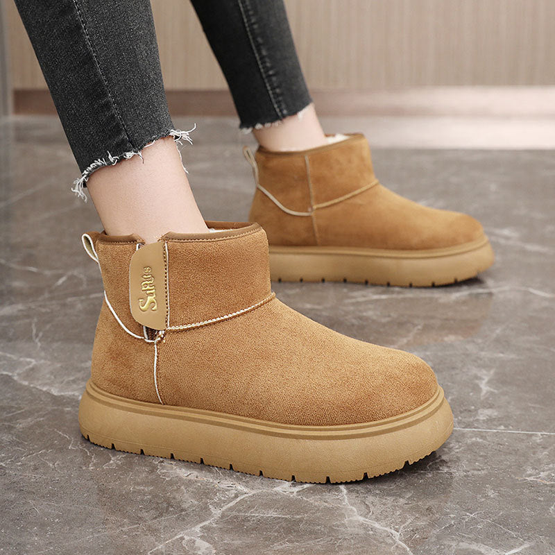 Damen modische Winterstiefeletten mit warmem Innenfutter und rutschfester Sohle R&B