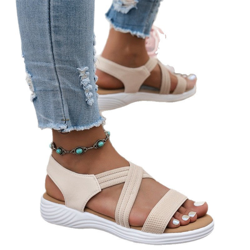 Damen Crossover-Sandalen mit rutschfester Sohle und anatomischem Fußbett R&B