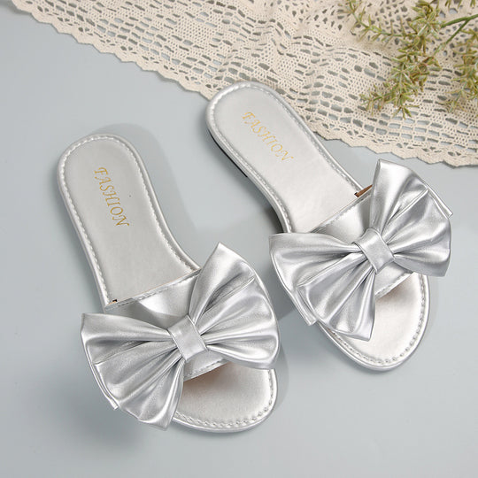Damen elegante Slipper mit großzügigem Schleifen-Detail R&B