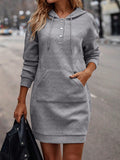 Damen Hoodie-Kleid mit praktischer Tasche und stilvollem Muster R&B