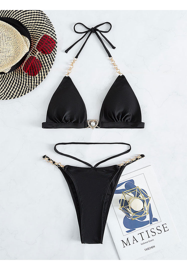 Damen Triangel-Bikini mit eleganten Schmuckdetails R&B
