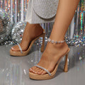 Damen Plateau-Pantoletten mit funkelndem Strass und elegantem Design R&B