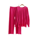 Damen lässiges Strickoberteil und Hose Set R&B