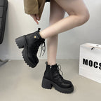 Damen Chunky Stiefel mit hohem Absatz und seitlichem Reißverschluss R&B