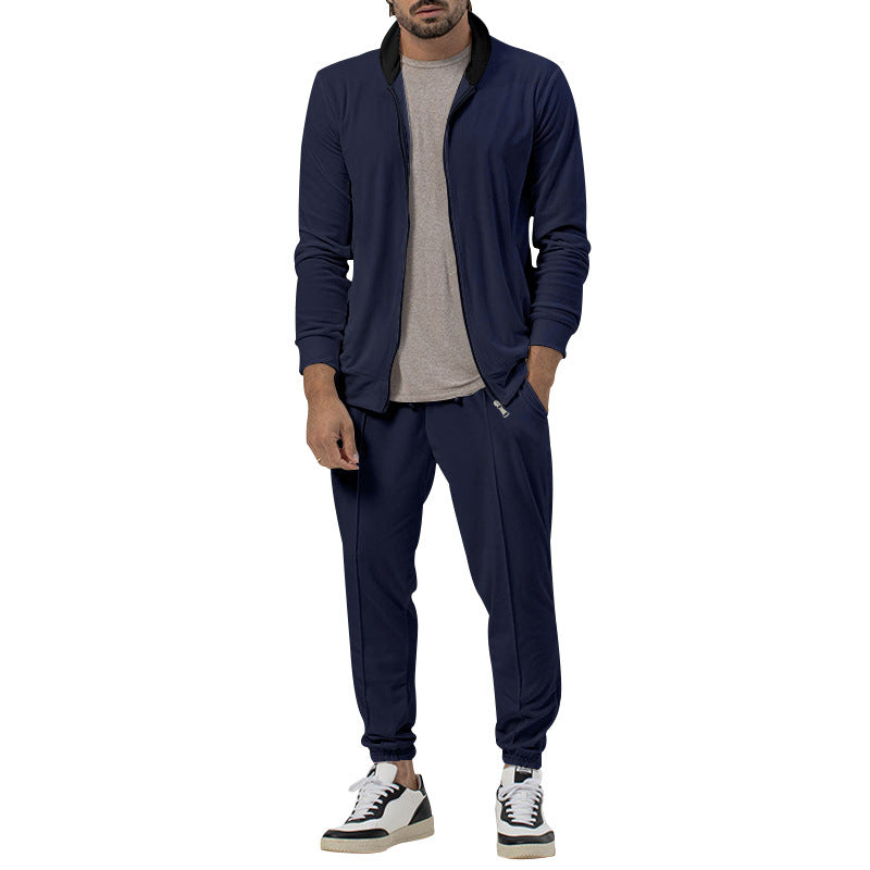 Herren sportliches Freizeit-Set mit durchgehendem Reißverschluss und elastischen Bündchen R&B