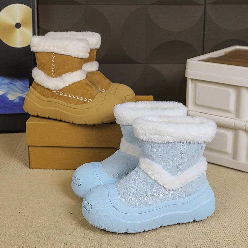 Damen gefütterte Winterboots mit hochwertigem Kunstfellkragen und rutschfester Sohle R&B