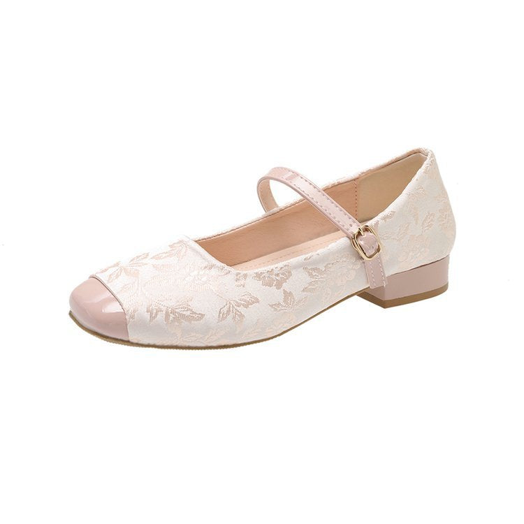 Damen Ballerinas mit zierlichem Riemen und floralem Design R&B